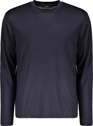 Herno Klassieke trui met ronde hals - Heren - Longsleeves - Blauw - L - Wol - Tops