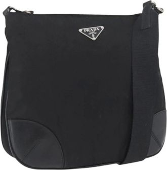 Prada Pre-owned Cross Body Bags, female, Black, Size: ONE SIZE Pre-owned Nylon Shoulder Bag