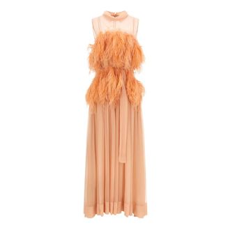 Alberta Ferretti Dames, Jurken, Beige, Maat: S Zijde
