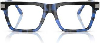 Versace 55mm Rectangle Optical Glasses in Blue Havana at Nordstrom