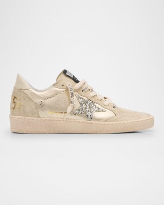 Golden Goose Ball Star Metallic Glitter Low-Top Sneakers