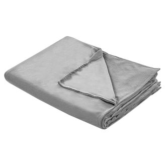Beliani Beliani - Funda De Manta Pesada Moderna Tejido Liso Poli&eacute;ster Textil Dormitorio 135 X 200 Cm Gris Rhea