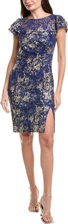 Adrianna Papell Foil Lace Sheath Dress
