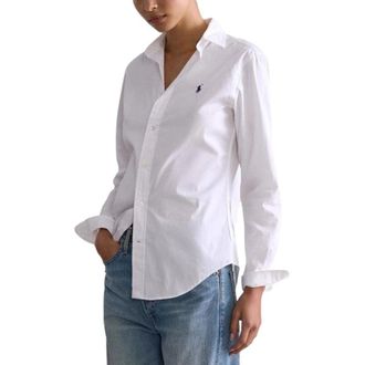 Ralph Lauren Klassiek Katoenen Overhemd - Dames - Overhemden - Wit - XL - Katoen - Overhemden