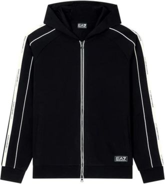 Emporio Armani Logo Series Hooded Zip-up Sweatshirt - Heren - Vesten met rits - Zwart - S - Katoen - Hoodies & sweatvesten