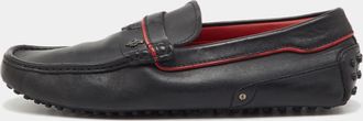 Tod's Tods For Ferrari Black Leather Slip On Loafers