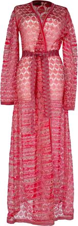 Missoni Cover Up Robe Maxi Dress in Red Rayon