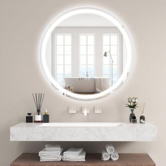 Costway Costway Espejo Led De Pared Para Ba&ntilde;o, Rectangular Con Brillo Ajustable Continuamente, 3 Temperaturas De Color, Funci&oacute;n Antivaho Y De Memoria, Sin Mar