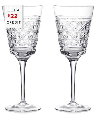 Waterford Set Of 2 Opulence White Wine Glasses With $22 Credit