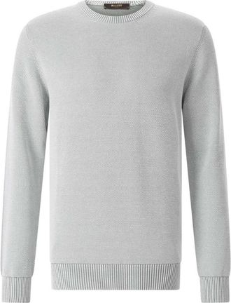 Moorer Orvieto Sweater - Heren - Ronde hals truien - Groen - L - Katoen - Truien & Vesten