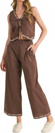 Merci Boho Blossom Pants In Brown