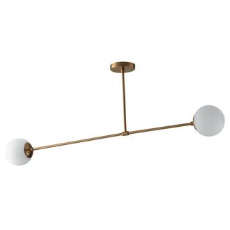 Luce-Ambiente-Design Themys Suspension in Brass Metal With Two Glass Diffusers