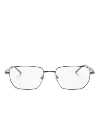 Montblanc rectangle-frame glasses - men - Acetate/Metal (Other) - 54 - Silver