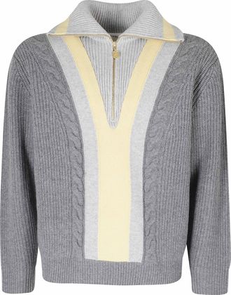Dr&ocirc;le de Monsieur Gray Trucker Half-Zip Wool Sweater