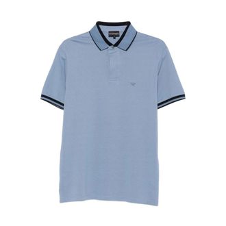 Emporio Armani Logo katoenen poloshirt - Heren - Polos - Blauw - 3XL - Katoen - Tops
