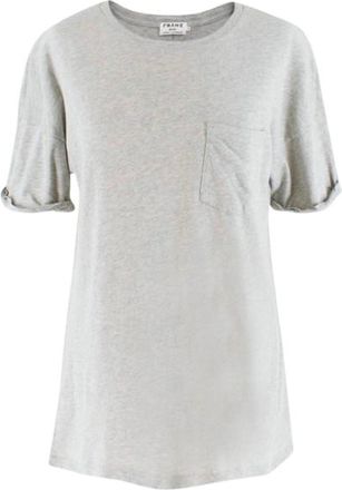 Frame Denim Grey Cotton T-Shirt Size S