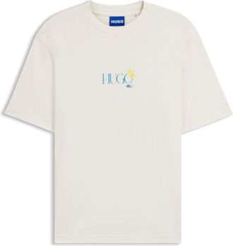 HUGO BOSS Cotton-jersey T-shirt with rear printed artwork
