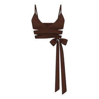Nike (WMNS) Nike x SKIMS Matte Wrap Front Bra Dark Sepia SLSLS10255W-DSP