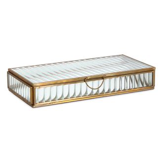BIZZOTTO Tehri transparent gold stripe jewelry box 25x12.5