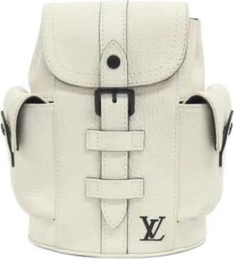 Louis Vuitton Pre-owned Christopher XS Taurillon Calf Shoulder Bag - Dames - Vintage Rugzakken - Beige - ONE Size - Leer - Vintage