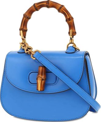 Gucci 2020s Bamboo crossbodytas met handgreep - Blauw