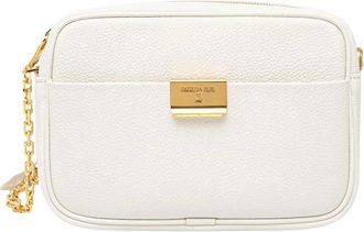 Patrizia Pepe All Day leren crossbody tas met ketting - Dames - Tassen - Wit - Maat: ONE Size Leer