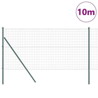 Berkfield Home Green Euro Fence with 7 Posts 1.4x10 m Galvanised Steel Green