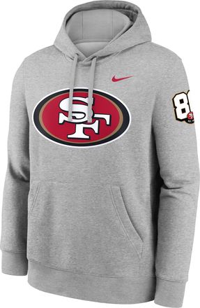Nike San Francisco 49ers 80th Anniversary Sunday Showdown Club Nike Mens NFL Pullover Hoodie in Grey | NKDK06G9B-YM3