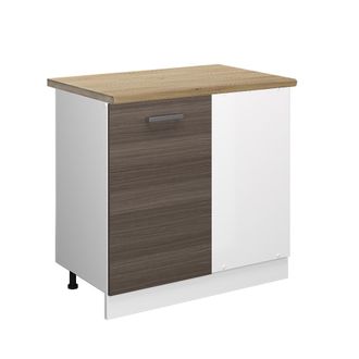 Vicco Armario De Esquina R-line, Gris, 86 Cm, Et Roble