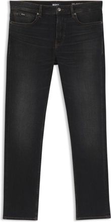 BOSS Slim-fit black jeans in stretch cotton blend