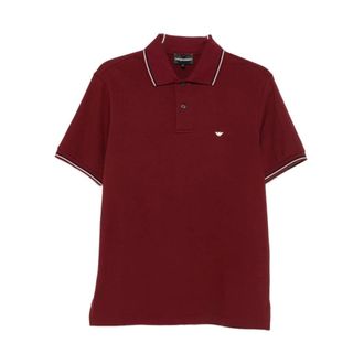 Emporio Armani Katoenen poloshirt met logo - Heren - Tops - Rood - Maat: M Katoen