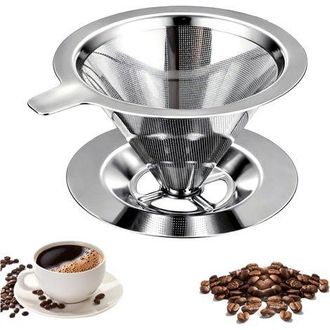 OEM Filtro Per Caff&egrave; Riutilizzabile In Acciaio Inox, Filtro Permanente Con Base, Lavabile In Lavastoviglie. Filtri Per Caff&egrave; Senza Carta Per La Preparazio