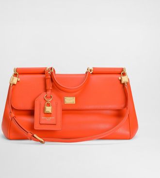 Dolce & Gabbana Medium My Sicily Handbag In Calfskin - Woman Handbags Orange Onesize