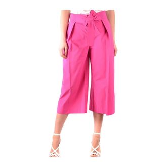Pinko Cropped Broek - Dames - Vrijetijds broeken - Roze - XS - Katoen - Broeken