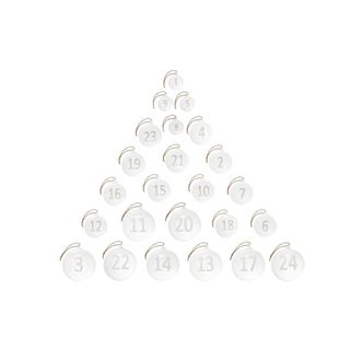 SIA D&eacute;co Set de 24 bolas de navidad de Adviento en vidrio transparente D8