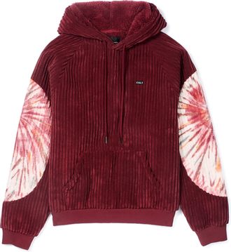 Cult of Individuality Cults Burgundy Tye Dye Pullover Sweatshirt in Vintage Merlot