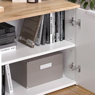 Vicco Credenza Wido, Bianco, 80 X 50 Cm Con 2 Porte, Vicco