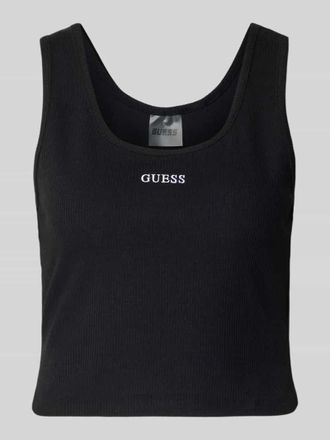 Guess Slim Fit Top mit Logo-Stitching Modell Circe in Black, Gr&ouml;&szlig;e XL