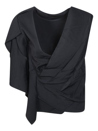 Entire studios Odeon Draped Asymmetrical V-Neck Top