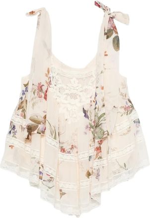 Zimmermann Patience floral lace top - Neutrals