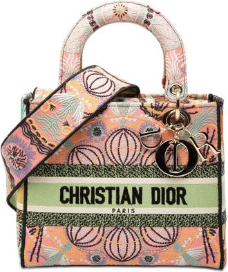 Dior Pre-owned Dior Medium Embroidered Canvas In Lights Lady D Lite Ladies JP4911GSFV0DJLEE