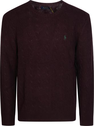 Polo Ralph Lauren Burgundy LSCableCN Cable-Knit Pullover Sweater