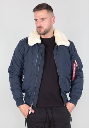 Alpha Industries Bomberjacke ALPHA INDUSTRIES Injector III, Herren, Gr. S, blau (rep.blau), Obermaterial: 100% Nylon, Futter: 100% Nylon, Kapuzenfutter: 100% Schaffell