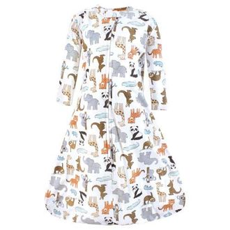 Hudson Baby Long-Sleeve Cotton Jersey Sleeping Bag in Zoo Animals at Nordstrom