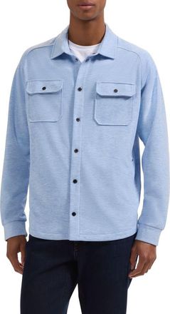 Bugatchi Soft Touch Snap-Up Shirt in Air Blue at Nordstrom, Size Xx-Large