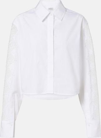 SIMKHAI Lace-trimmed cotton poplin shirt
