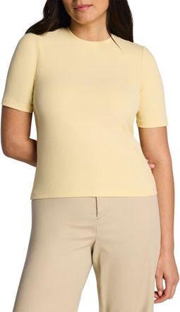 Spanx Crewneck Elbow Sleeve T-Shirt in Sunbeam at Nordstrom, Size 2X