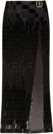 Bally Elegant Glass Beaded Silk Skirt