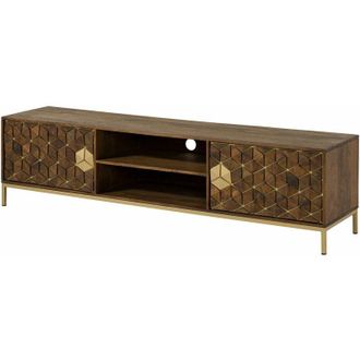 Massivmoebel24 mobile TV in legno di Mango 190x45x50 marrone oliato DIAMOND 205