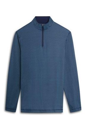 Bugatchi Mens OoohCotton Print Stretch Half Zip Pullover in Mint at Nordstrom Rack, Size Medium